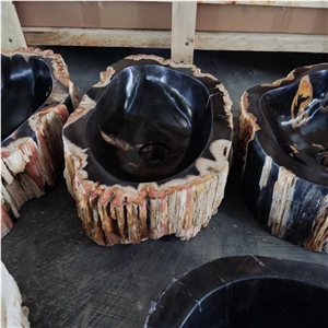Petrified Wood Stone Wash Basin