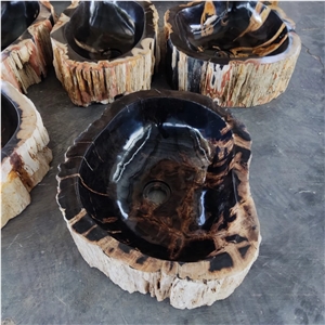 Petrified Wood Stone Wash Basin