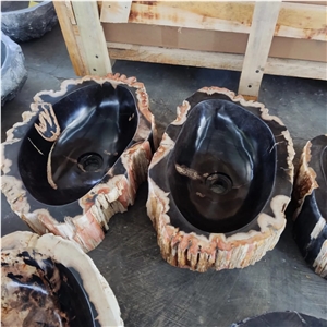Petrified Wood Stone Wash Basin