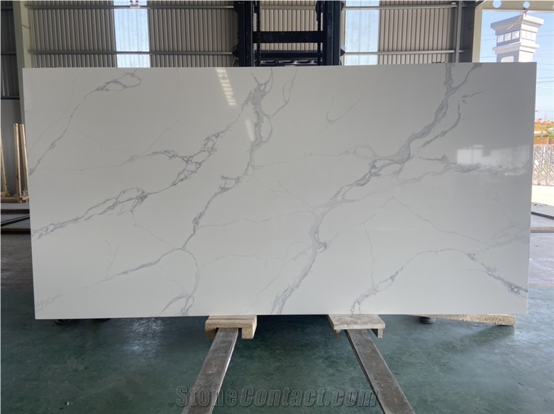 Calacatta Quartz Slabs Made In Vietnam