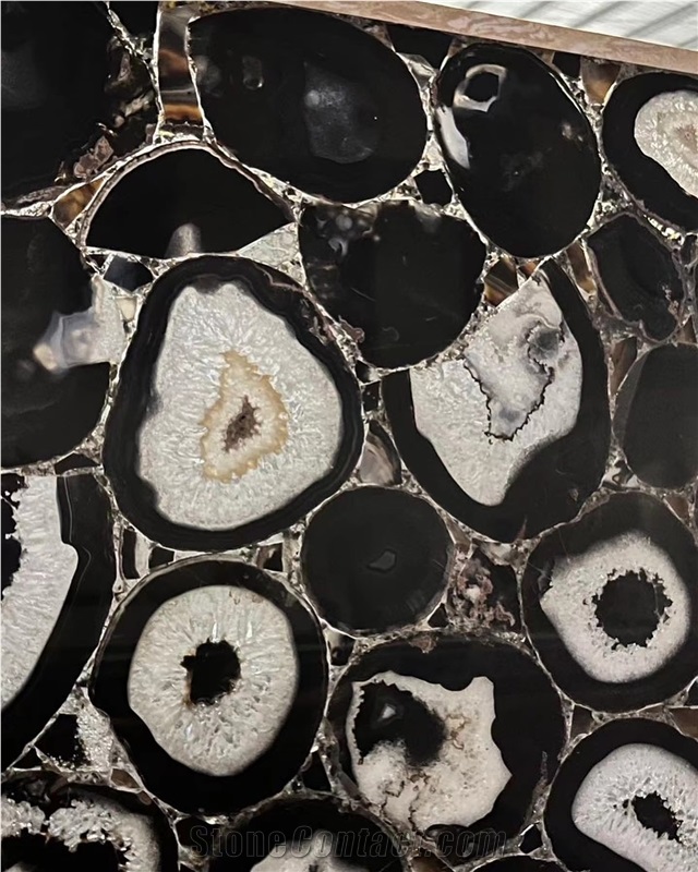 Agate Black Translucency Slab,Luxury Stone,Gemstone Slab