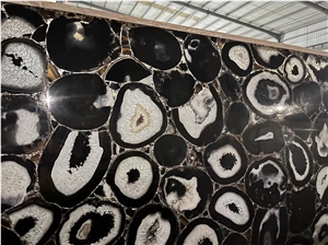 Agate Black Translucency Slab,Luxury Stone,Gemstone Slab