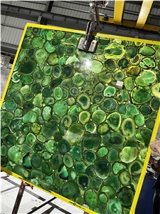 Backlit Green Agate Slab,Gemstone Tiles