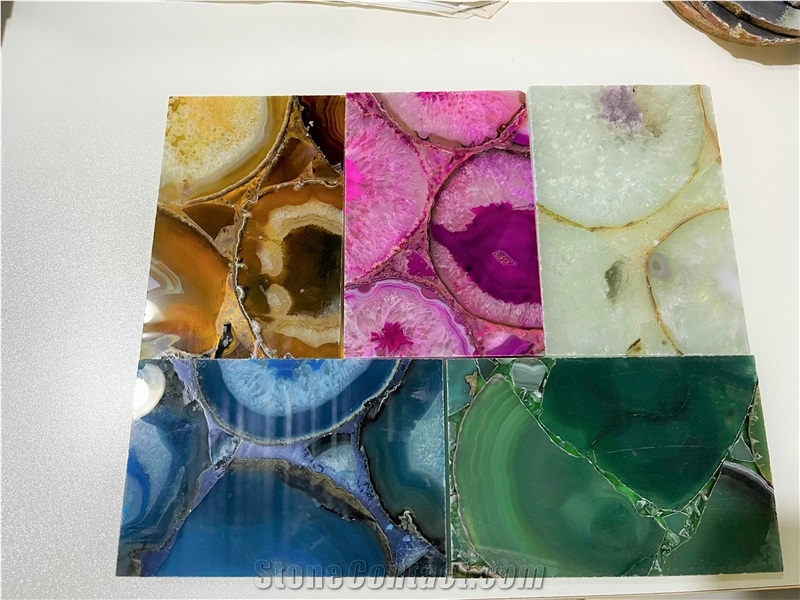 Sample To Agate Slab,Blue/Pink/Green/White/Yellow,Gemstone