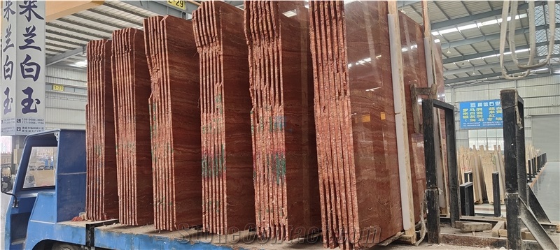 Iran Red Travertine Polished Reception Counters
