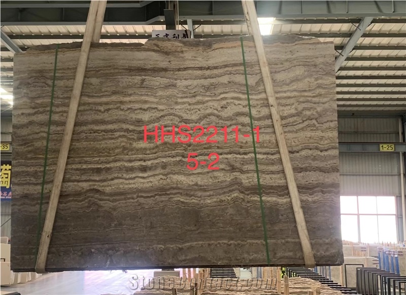 Iranian Silver Travertine Honed&Unfilled Big Slabs