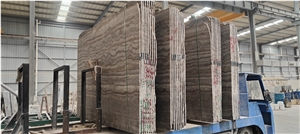 Iranian Silver Travertine Honed&Unfilled Big Slabs