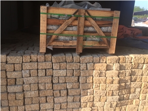 Yellow Granite Cobblestone, Pavers, Cubestone