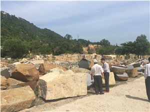 Yellow Granite Cobblestone, Pavers, Cubestone