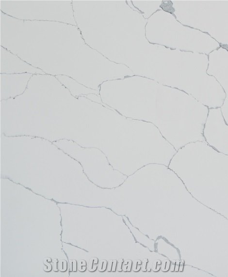 320X160x3cm Calacatta White Veined Quartz Slabs