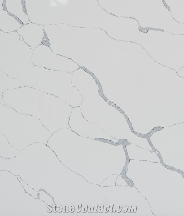 320X160x3cm Calacatta White Veined Quartz Slabs
