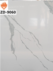 9060 Artificial White Marble Quartz Stones