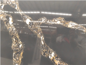 Black Calacatta Quartz Stone Slab Fashion Style