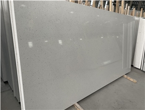 Black Fine Grain White Background Quartz Slab