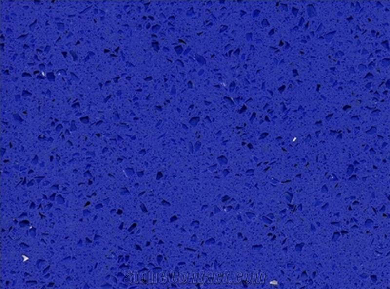 Blue  Shiny &Crystal Particle Quartz Stone Slabs