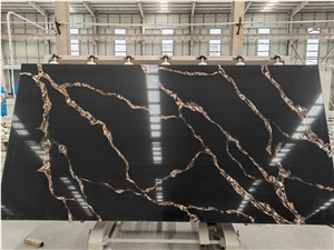 Calacatta Quartz Slab  Golden Veins Standard Size