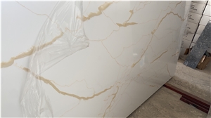 Calacatta Quartz Stone Super Golden Veins