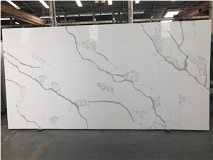 Calacatta Texture With High-End Luxury Surface Quartz Slabs
