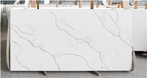 Calacatta With High-End Texture Glossy Surface Quartz Slabs