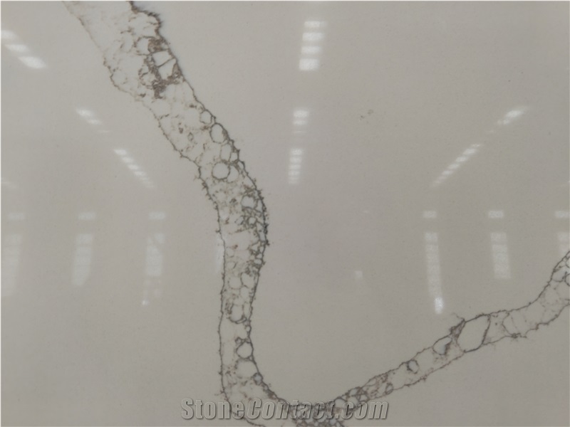 Famous Calacatta White Quartz Stone Slab