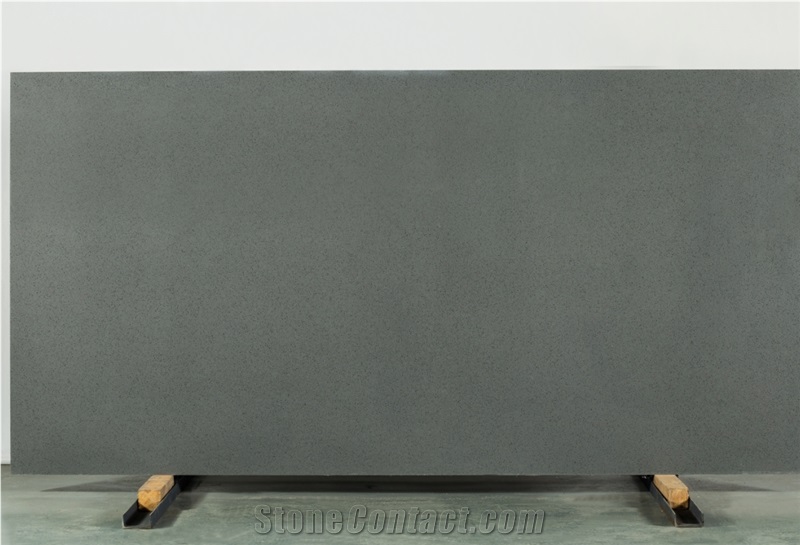Fine Grain &Grey Background Quartz Stone Slab