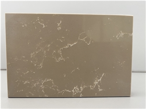 Fine Pattern Quartz Stone Slabs Brown Background