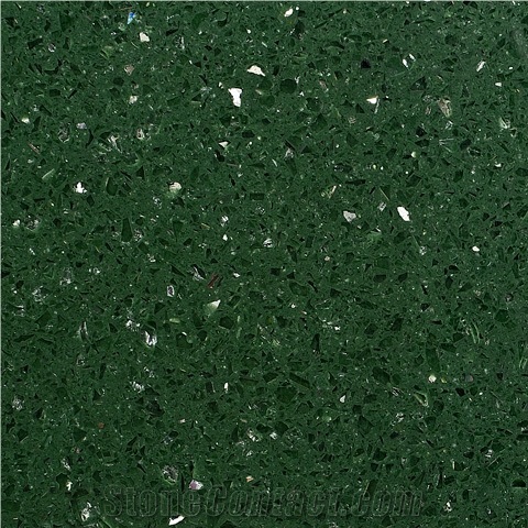 Green Shiny &Crystal Particle Quartz Slabs