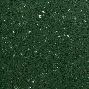 Green Shiny &Crystal Particle Quartz Slabs