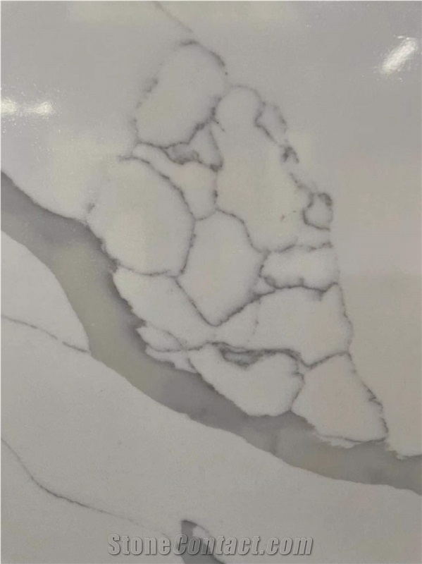 High-End Luxury Calacatta Quartz Glossy Surface