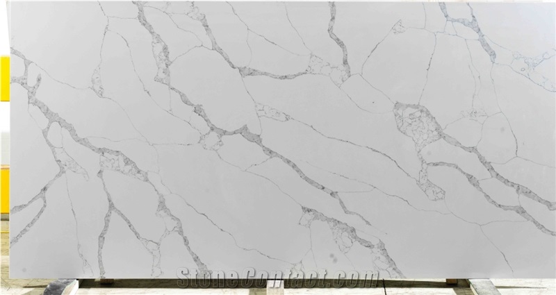 High-End Luxury Calacatta Quartz Glossy Surface