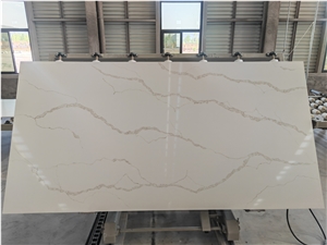 Most Popular Calacatta Quartz  Slab Big Size
