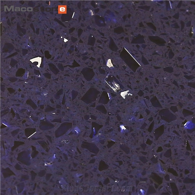Quartz Stone Slab With Crystal Grain Purple Background