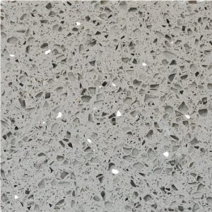 Quartz Stone Slabs With Crystal Back Grain Grey Background