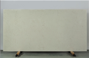 Small Pattern Quartz Stone Slabs Beige Background