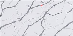 Smooth  Calacatta Quartz Stone Slabs Hot Sale