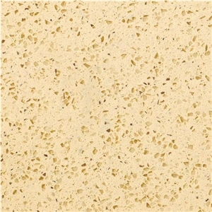 Yellow Shiny Crystal Particle Quartz Slab