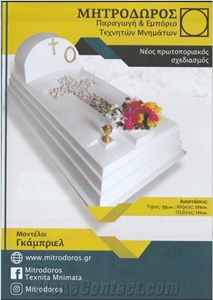 Artificial Stone Tombstone - Model Gabriel (White Pebbles)