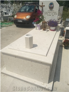 Beige Pearl Marble Tombstone/Gravestone