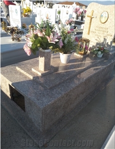 Tombstone/Gravestone - Semi Red Granite Design