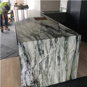 Jade Green Marble Kitchen Island Top