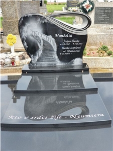 Double Grave With Absolute Black Granite