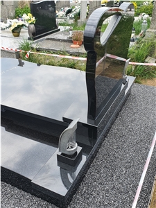 Double Grave With Absolute Black Granite