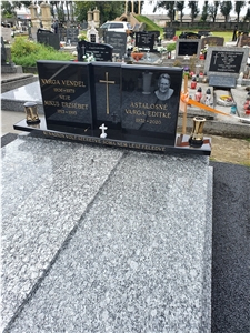White Wave Granite + Impala Black Granite Double Monument