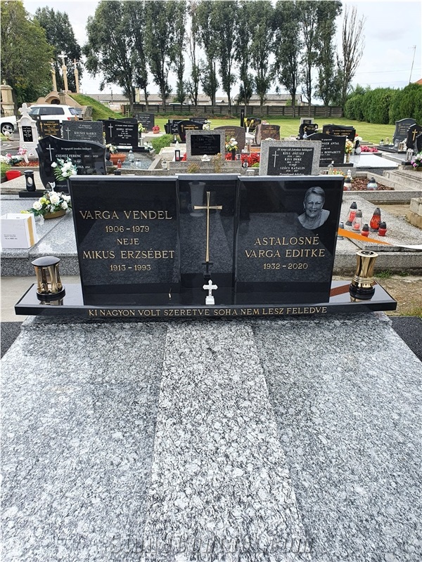 White Wave Granite + Impala Black Granite Double Monument
