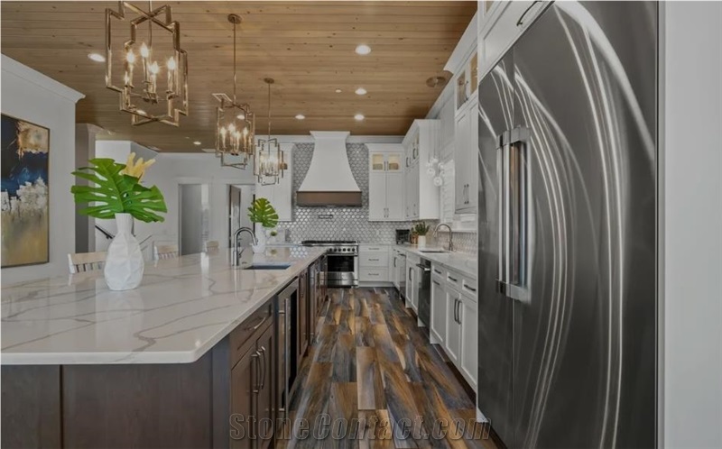 Calacatta Quartz Kitchen Countertop