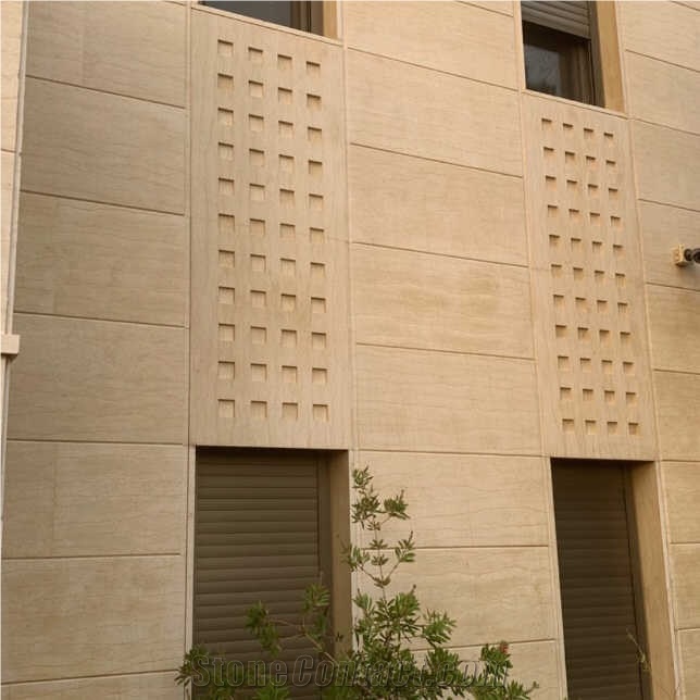 Spuma Beige Limestone Facade