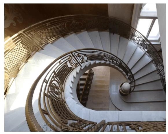 Thassos White Marble Staircase