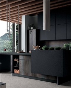 Black Porcelain Matte Kitchen Countertop