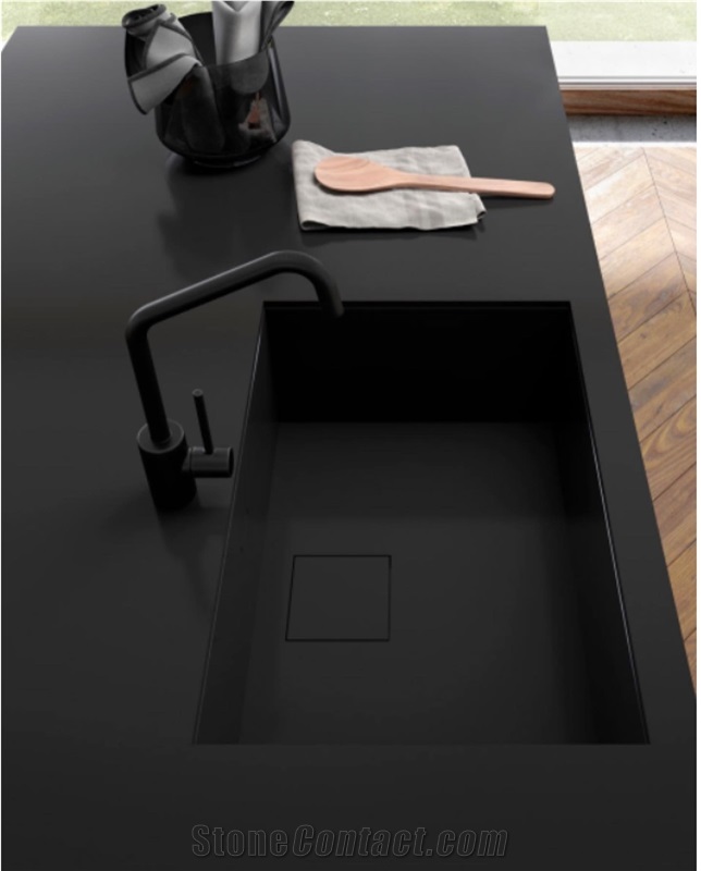 Black Porcelain Matte Kitchen Countertop