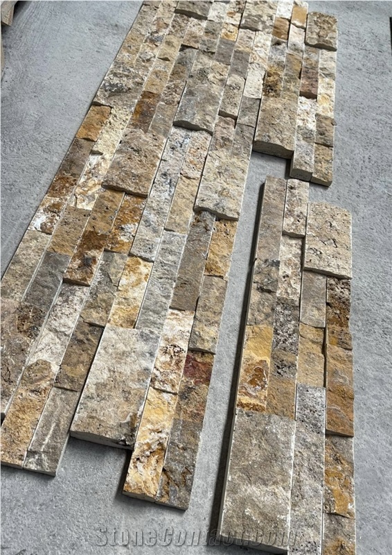 Scabos Travertine Ledger Stone Wall Panel
